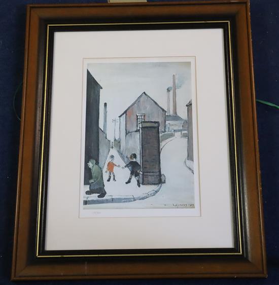 § Laurence Stephen Lowry RA (1887-1976) Viaduct Street Passage 13.25 x 9.5in.